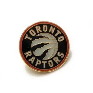 Toronto Raptors Basketball Enamel Pin Black  & Silver Toronto Raptors L